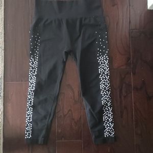 Fabletics medium black white dot leggings